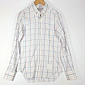 Thom Browne Button Down Shirt Mens Small 14 White Blue Pink Check Slim‎ Fit USA